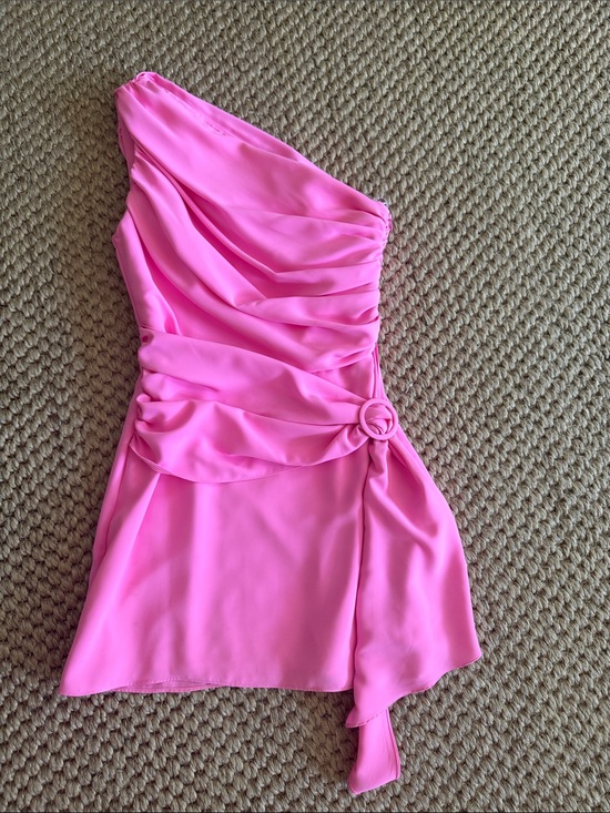 Amanda Uprichard Dresses & Skirts - Amanda Uprichard Hot Pink One-Shoulder Mini Dress